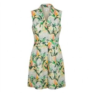 NEW Emily and Fin Clara Dress Glasshouse Tropical Floral Cotton Green M - CJ